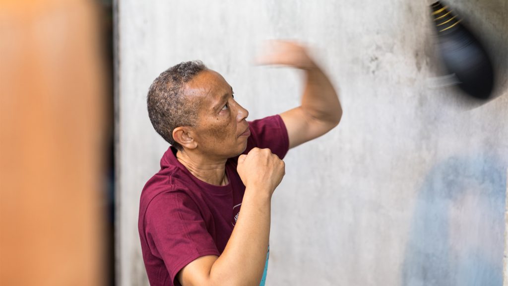 Aboro, who trains alongside her students, believes boxing is for everyone