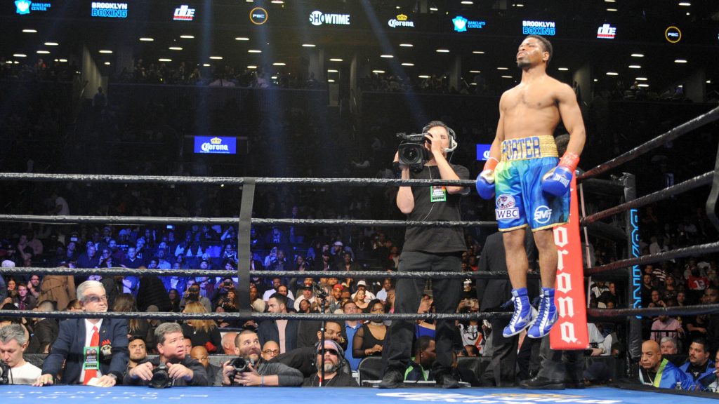 ‘Showtime’ Shawn Porter gets in some bounce time before his 147 LBS. title eliminator with Andre Berto at The Barclays Center in Brooklyn, NY.